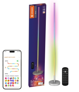 Lampa de podea LEDVANCE SMART WIFI, dimabila, argintie, cu tehnologie RGB