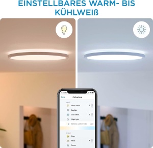 Lampa de tavan LED WiZ Tunable White Superslim, 16 W, 292 mm, alba - Img 8