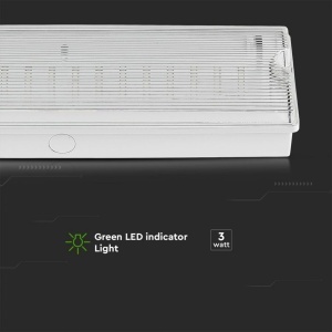 Lampa de Urgenta LED V-TAC 3W pentru Perete si Tavan, IP65, Acumulator 3 Ore - Img 5