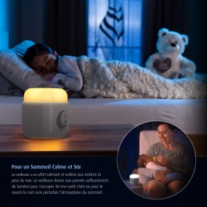 Lampa de veghe reer SleepLight 2in1 LED senzor automat gri deschis - Img 4