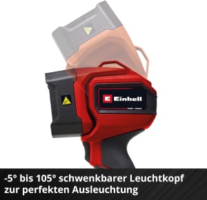 Lampa fara fir Einhell TC-CL 18/350 Li-Solo Power X-Change (18 V, 350 lm, 7000 K, distanta fascicul de 30 m, cap de lumina pivotant, lumina LED de inalta calitate, fara baterie) - Img 8