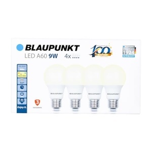 Lampa LED Blaupunkt E27 9W 2700K, Lumina Calda, 4 Bucati - Img 2