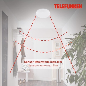 Lampa LED cu senzor de miscare TELEFUNKEN, 15W, 1500 Lumen, alba, 27,8 cm - Img 3