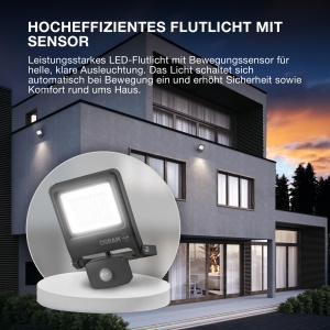 Lampa LED cu senzor OSRAM ENDURA FLOOD 20W, 3000K, 1800 Lumen, Alb - Img 2