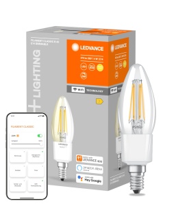 Lampa LED cu WiFi LEDVANCE, 4W, Alb Cald, E14, 1 bucata