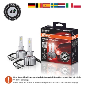Lampa LED H1 Osram NIGHT BREAKER 6000K, 40 mai putin orbire, durata de viata 5x mai mare - Img 3