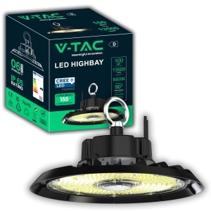 Lampa LED High Bay V-TAC 100W UFO - 13500 lm, IP65, Alb Rece 6500K
