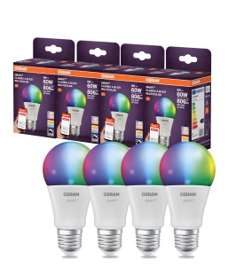 Lampa LED Inteligenta Osram SMART A60 E27, 9W, RGBW, Dimmabila