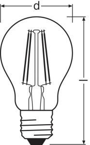 Lampa LED Osram BASE CLASSIC A FIL 40, E27, 4W, 470lm, 2700K, 2 bucati - Img 2