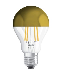 Lampa LED OSRAM E27, 7W, Culoare Aurie, 2700K, Inlocuire 50W