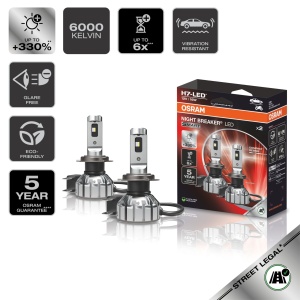 Lampa LED OSRAM NIGHT BREAKER SMART H7, 6000K, 330 mai multa luminozitate - Img 3
