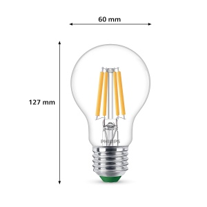 Lampa LED Philips Ultra Efficient, 60 W, E27, calda, 3 bucati - Img 2