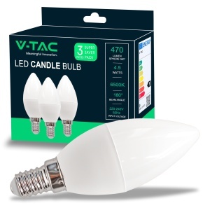 Lampa LED V-TAC E14 4,5W (echivalent 40W) - 470 Lumen, Lumina Rece 6500K