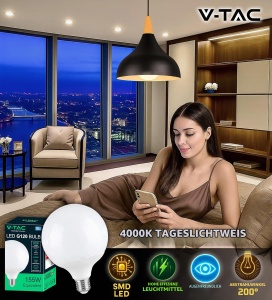 Lampa LED V-TAC E27 Globe 22W (125W echivalent) 2600 Lumen 4000K - Img 4