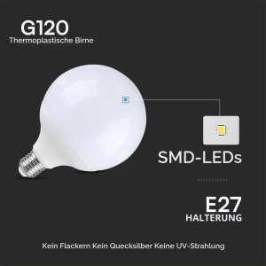 Lampa LED V-TAC Globe E27 18W, 2000 Lumen, 6500K Alb Rece - Img 4