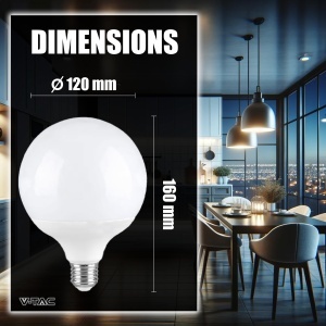 Lampa LED V-TAC Globe E27 22W 2600 Lumen 3000K Alb Cald - Img 5
