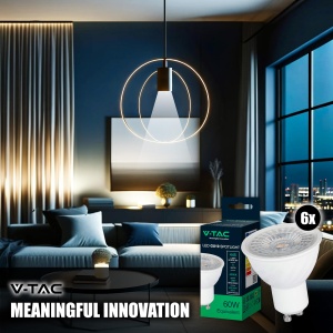 Lampa LED V-TAC GU10, 6 W, 445 Lumen, Lumina Calda 3000 K - Img 4
