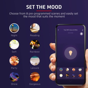 Lampa LED WiFi Trust Smart Home, B22, alba si colorata - Img 6