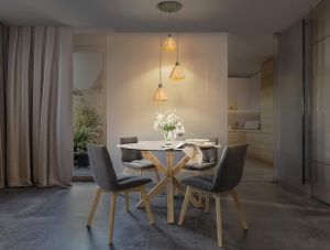 Lampa suspendata LEDVANCE Decor Raffia Plate, 3 flacari, verde, E27, 430 mm - Img 4