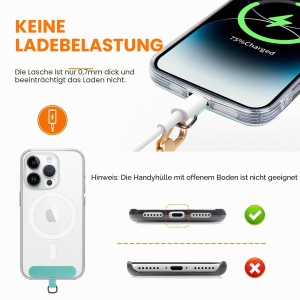 Lant pentru telefon GRIFEMA, albastru, lungime ajustabila 35-75 cm, nylon rezistent - Img 6