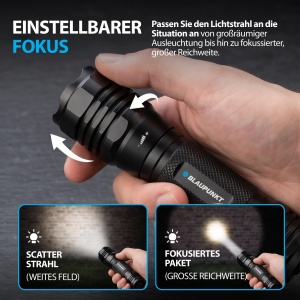 Lanterna LED Blaupunkt, 300 lumeni, 5 moduri, 2x AAA (fara baterii) - Img 5