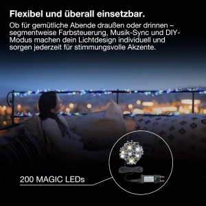 Lanterna LED RGB LEDVANCE cu 200 LED-uri, WiFi, IP44, Sincronizare Muzicala - Img 3