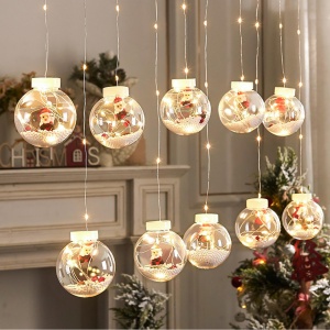 Lanterne cu LED Beper P207ILL001, 150 lumini calde, 10 globuri transparente, 3m
