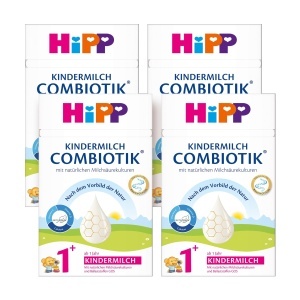 Laptele pentru copii HiPP Kindermilch Combiotik 1 (4 x 600g), cu Vitamine C si D