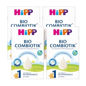 Laptele praf HiPP 1 Bio Combiotik 4 x 600g, cu culturi naturale si bio-starch