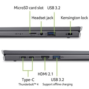 Laptop Acer Swift Go 16 SFG16-72-561M Intel Core Ultra 5 16GB RAM 512GB SSD Gri Metalic - Img 7