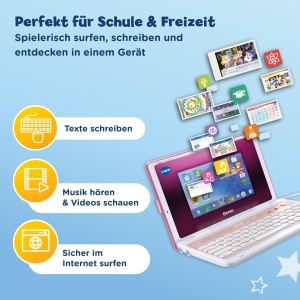 Laptop educational VTech Genio Lernlaptop XL roz 7 LCD, 40 jocuri educative - Img 3