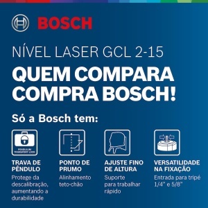 Laser cu linii incrucisate Bosch Professional GCL 2-15 IP54 Autonivelare 15m - Img 10