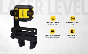 Laser de nivelare cu linii intersectate STANLEY Cubix STHT77498-1, rosu, auto-nivelare - Img 2