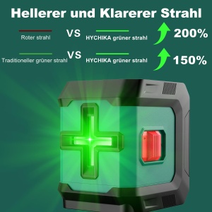 Laser Kreuzlinien HYCHIKA 15m, Verde, Auto-nivelare, 3 Moduri de Luminozitate - Img 4