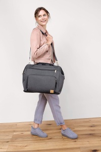 LASSIG Baby Twin Bag Geanta scutece Geanta pentru bebelusi cu functie rucsac incl. accesorii de schimb/Goldie Twin Bag, antracit, 1 bucata (1 pachet) - Img 6