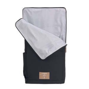 LASSIG Geanta de scutece, saltea de infasat, accesoriu pentru carucior, suport pentru sticle produs in mod durabil/GRE Rucsac Rolltop, albastru (albastru de noapte) - Img 6