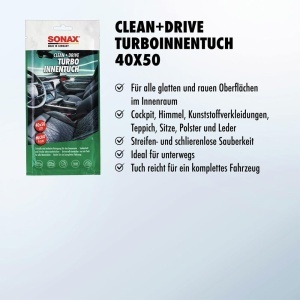 Laveta de curatare SONAX CleanDrive Turbo, 40x50 cm, microfibra - Img 3