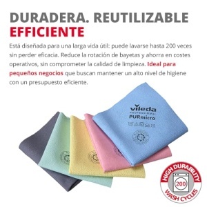 Lavete microfibre Vileda Professional PURmicro Colors set 4 bucati 38x35 cm diverse culori - Img 4
