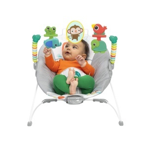 Leagan pentru bebelusi Bright Starts Playful Paradise, Unisex, cu vibratii si jucarii - Img 3