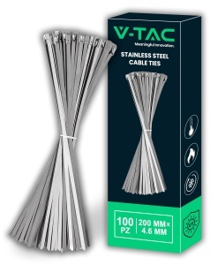Legaturi din Otel Inoxidabil V-TAC, 4,6 mm x 200 mm, Pachet 100 Bucati
