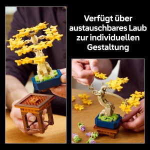 LEGO Botanicals Mini-Bonsais 10373 Ginkgo Schwarzkiefer si Blauregen Decoratiuni DIY - Img 4