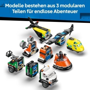 LEGO City Set 60505 cu Avion Vehicul de Intretinere si Aeroglisor 990 Piese - Img 5