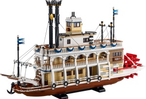 LEGO Ideas Vaporul cu vasle pe rau - Model de nava cu caracteristici interioare si interactive inclusiv vasle si comenzi functionale - Idee cadou pent - Img 4