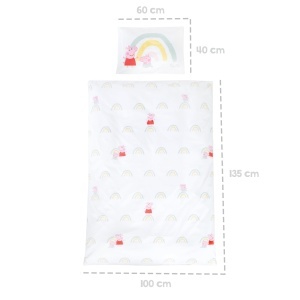 Lenjerie de pat copii roba Peppa Pig 100x135 cm bumbac albroz - Img 8