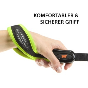 Lesa pentru caini Ferplast ERGOFLUO lesa pentru caini de talie mica maner captusit ergonomic carlig metalic nailon Dimensiune 120 cm Galben - Img 3