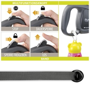 Lesa pentru caini Ferplast Flippy TECH lesa retractabila pentru caini mari de pana la 50 kg Chinga extensibila max 5 m Buton unic de blocare si eliber - Img 2