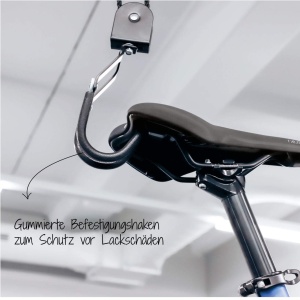 Lift de bicicleta Fischer Profi Plus Capacitate 57 kg Deckenlift pentru biciclete si E-Bike Negru - Img 2