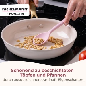 Lingura de gatit Fackelmann x Pamela Reif, Silikon Platina, Pastel Rosa, Hitzebestandig 230 C - Img 5