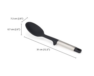 Lingura de gatit Joseph Joseph Elevate, silicon BPA-free, rezistenta la caldura, maner din inox - Img 2