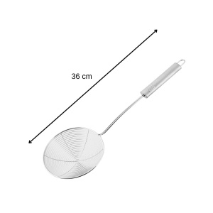 Lingura de strecurare Fackelmann 38 cm MANER OVAL, oala din otel inoxidabil, lingura cu fante pentru gatit si prajit (culoare: argintiu), cantitate: 1 bucata, 36x11,9x6 cm - Img 3